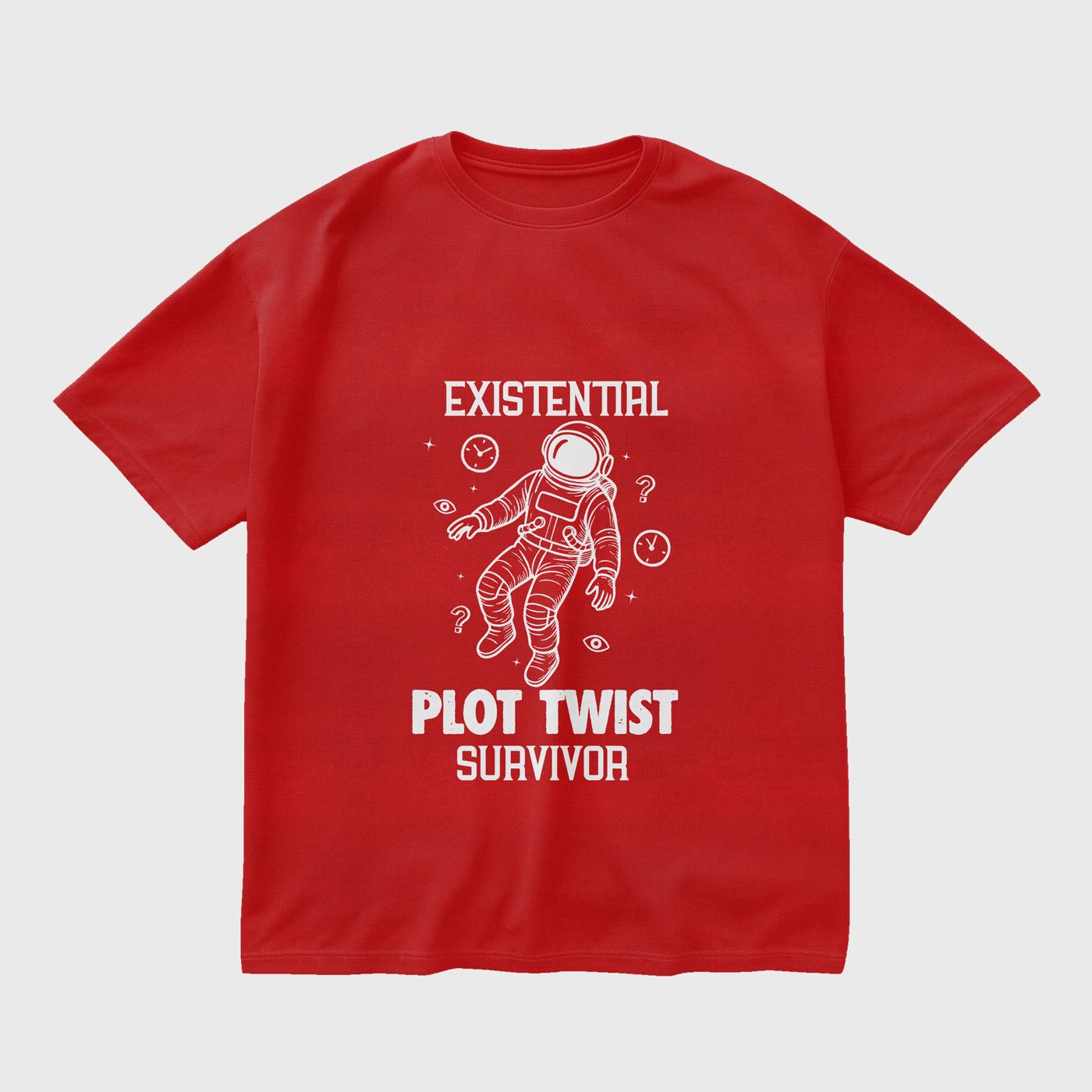 existential-plot-twist-survivor-red-regular-oversized-tshirt
