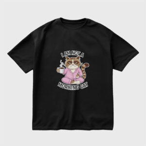 im-not-a-morning-cat-black-regular-oversized-tshirt