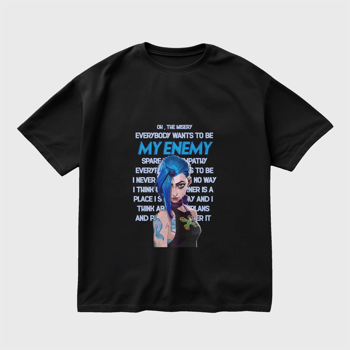 jinx-enemy-arcane-black-regular-oversized-tshirt