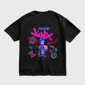 powder-x-jinx-arcane-black-back-regular-oversized-tshirt