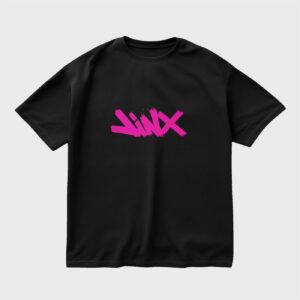 powder-x-jinx-arcane-black-front-regular-oversized-tshirt
