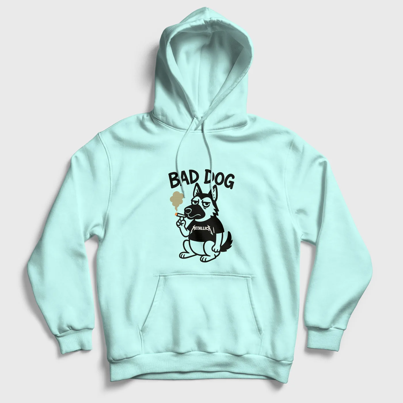 bad-dog-regular-hoodie-mint-blue-front