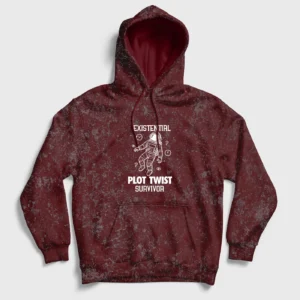 existential-plot-twist-survivor-acid-washed-hoodie-maroon-front