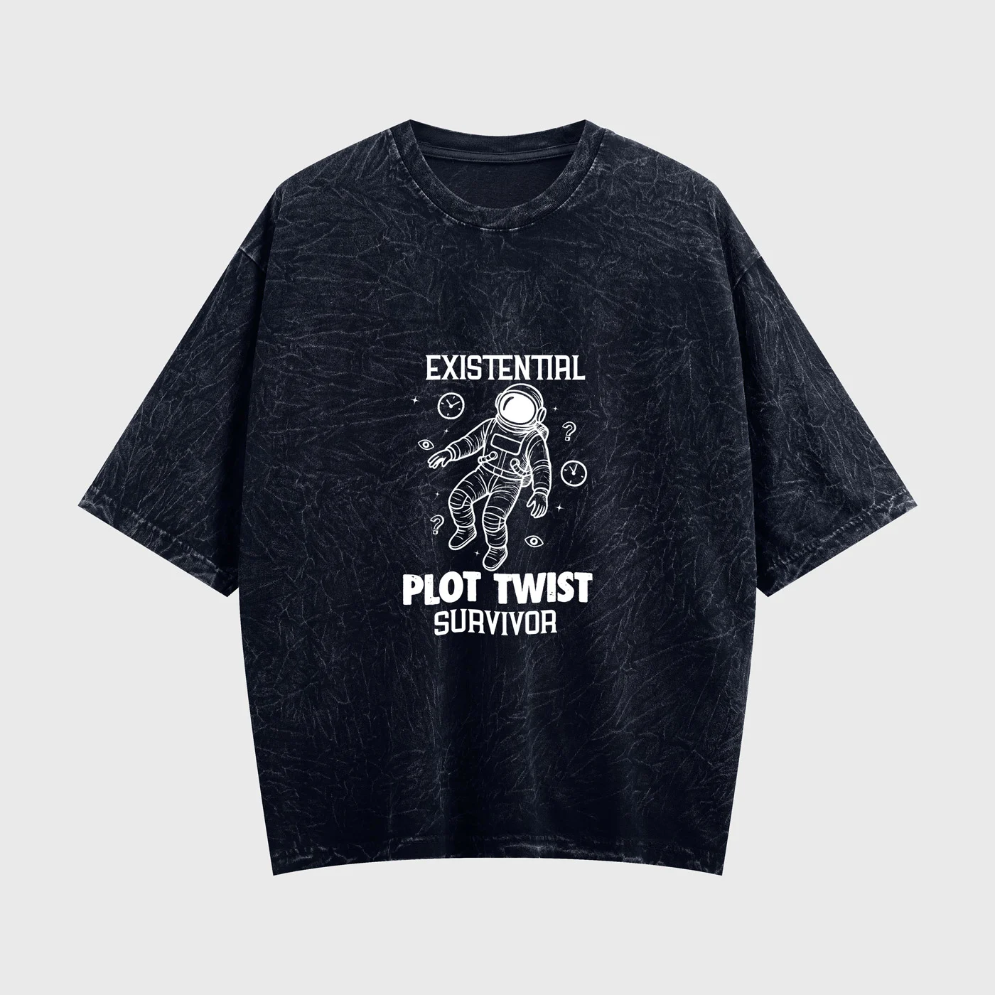 existential-plot-twist-survivor-acid-washed-oversized-t-shirt-front-navy-blue