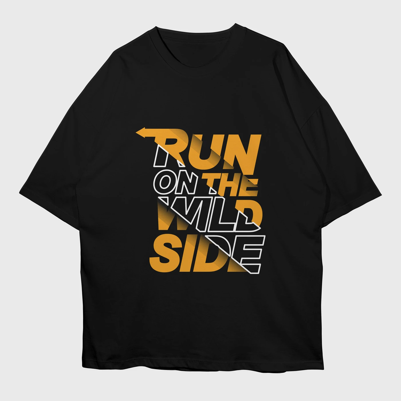 run-on-the-wild-side-black-premium-oversized-tshirt