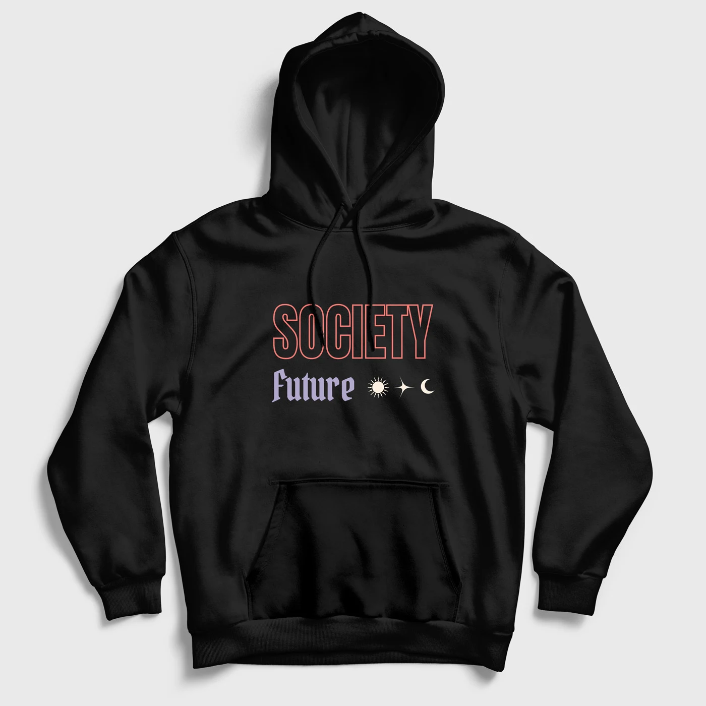 society-future-regular-hoodie-black-front